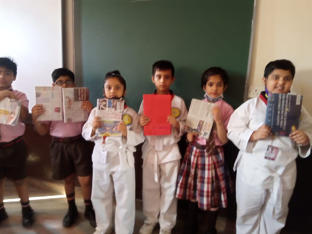 Eco Club Activity: Best out of waste, making book covers by Class 3B ...